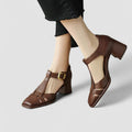 Scarlett™ – Orthopedic T-Strap Block Heels