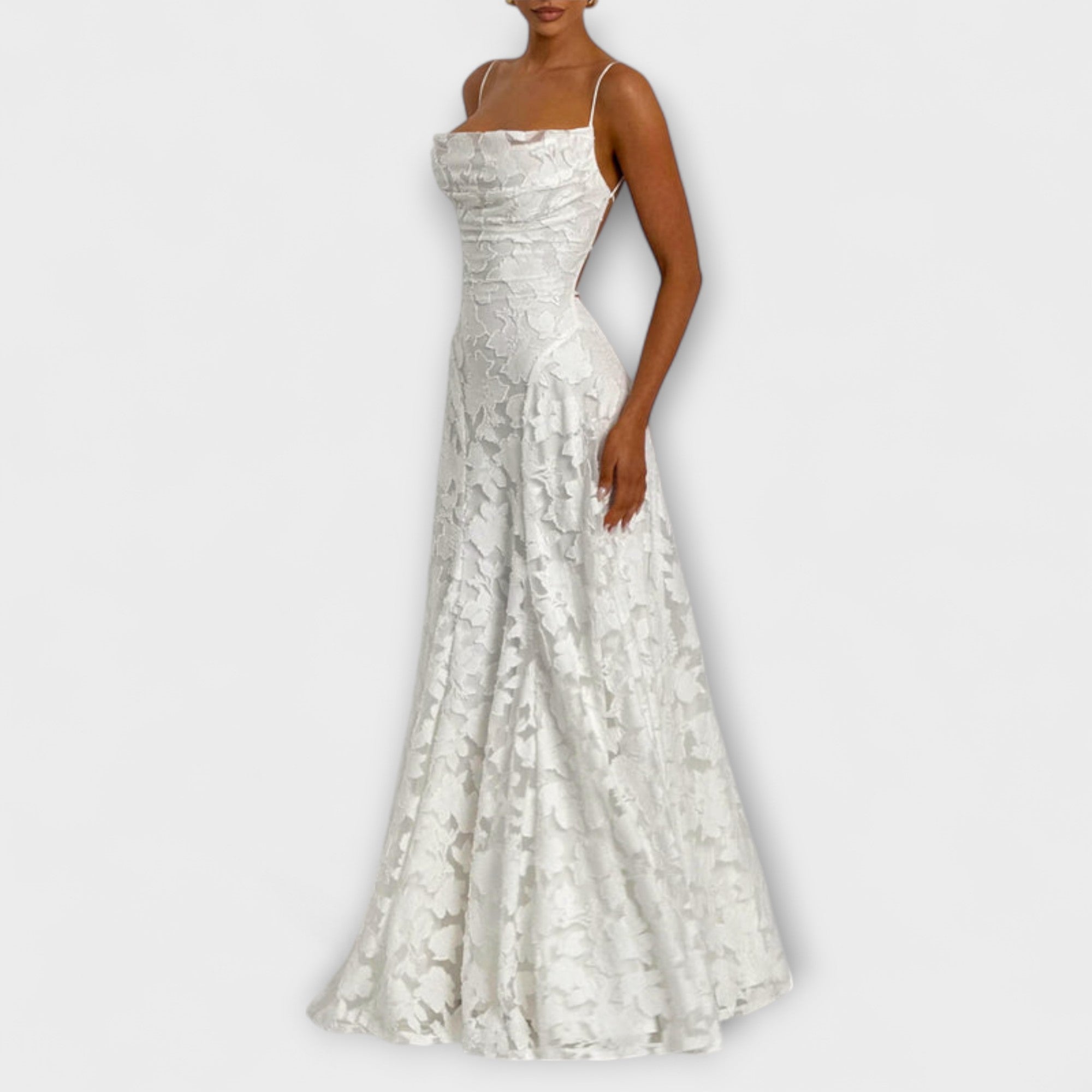 Emberly - Elegant Jacquard Maxi Dress